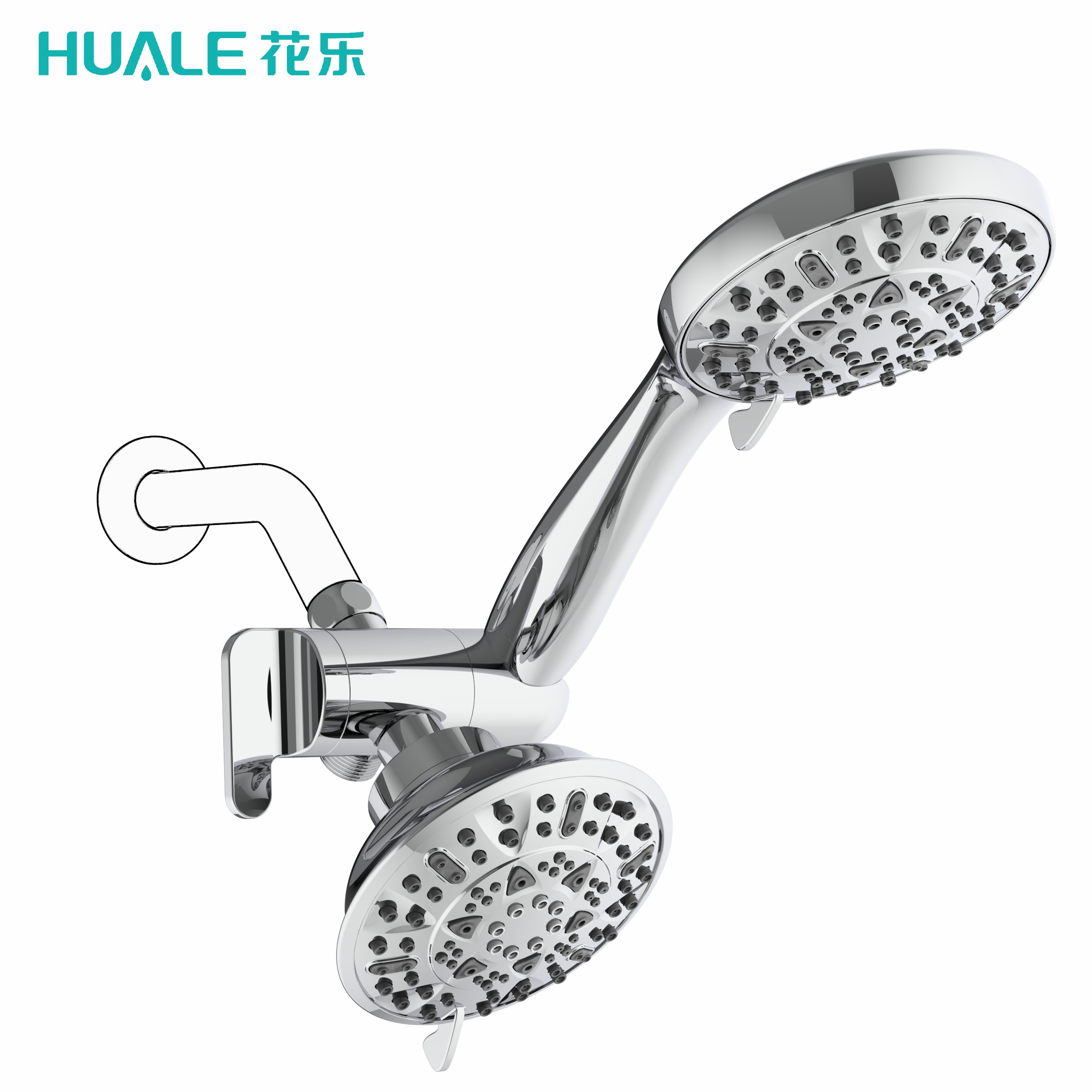 Huale 36 function HIGH PRESSURE Luxury Shower Head/Handheld Showerhead Combo with Water Saving Economy Mode/Chrome