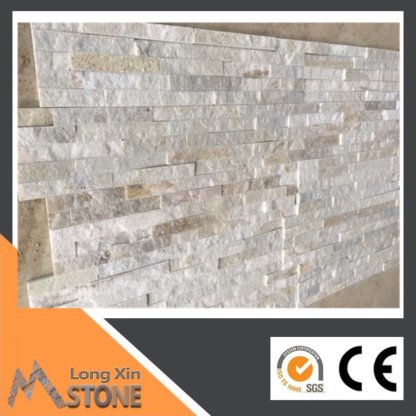 Natural yellow white quartzite wall cladding with 5 raws