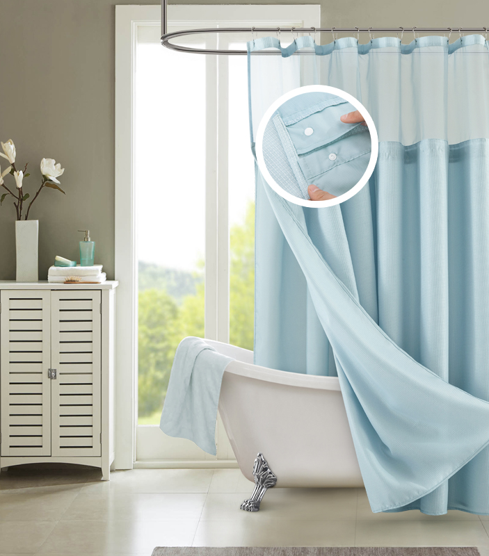 Hotel Shower Curtain With Detachable Liners