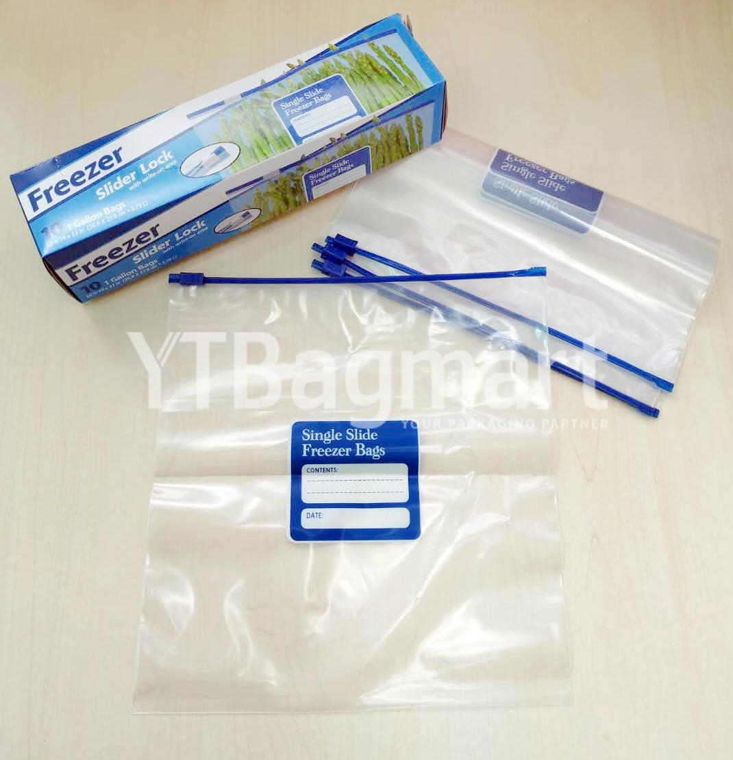 A freezer slide bag Gallon