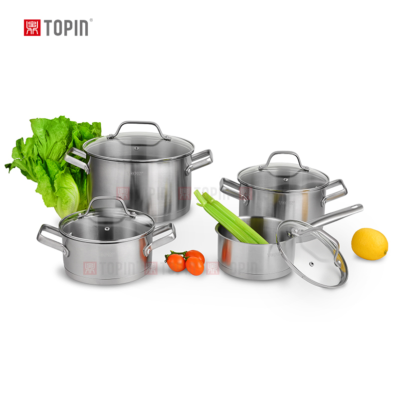 Topin stainless steel 8pcs cookware set