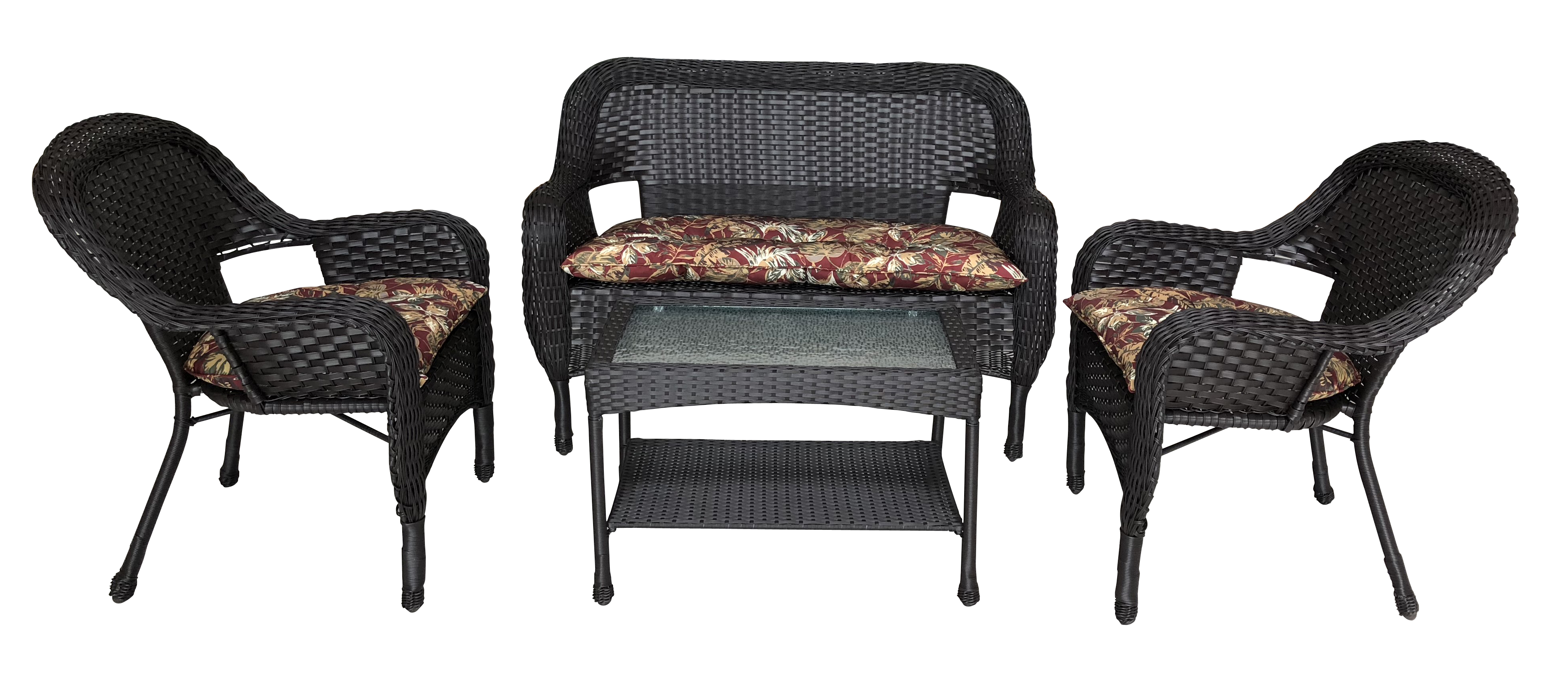 4pcs Wicker Set With Cushion