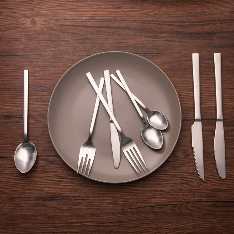 Dishwasher safe matte polish stainless steel silver gold wedding flatware sets china cutlery manufacturer
