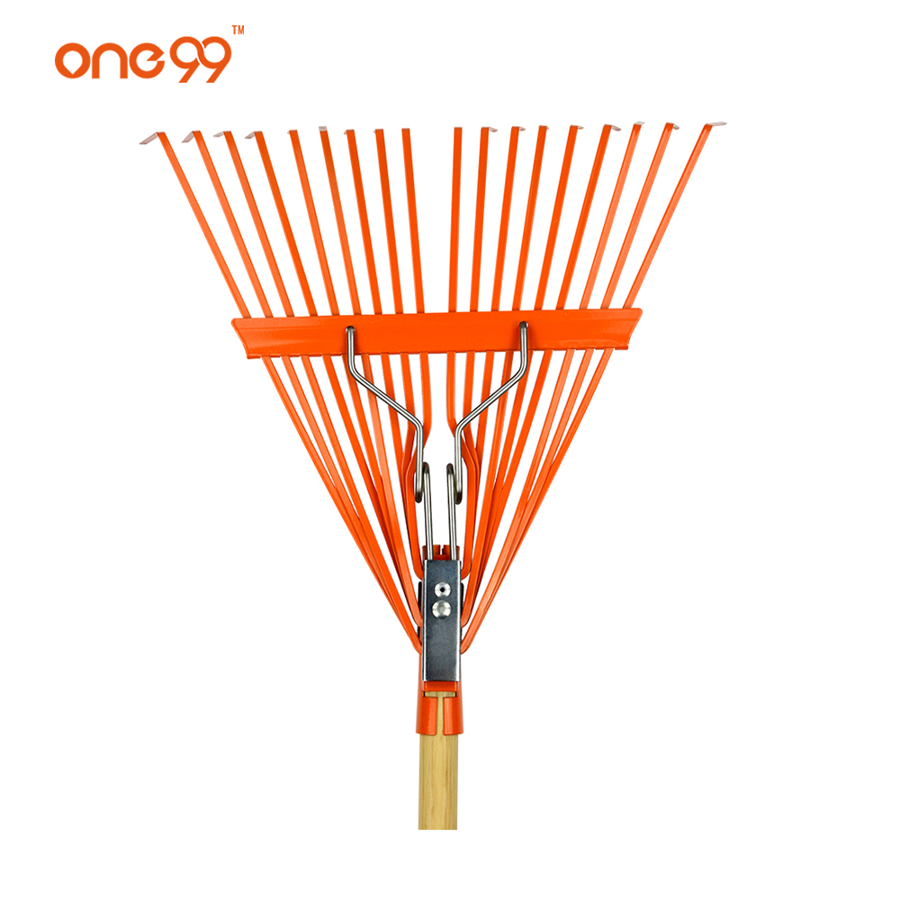 2020 new style orange 18 tines springback lawn garden rake