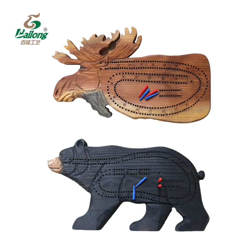 Wooden cribbage board game