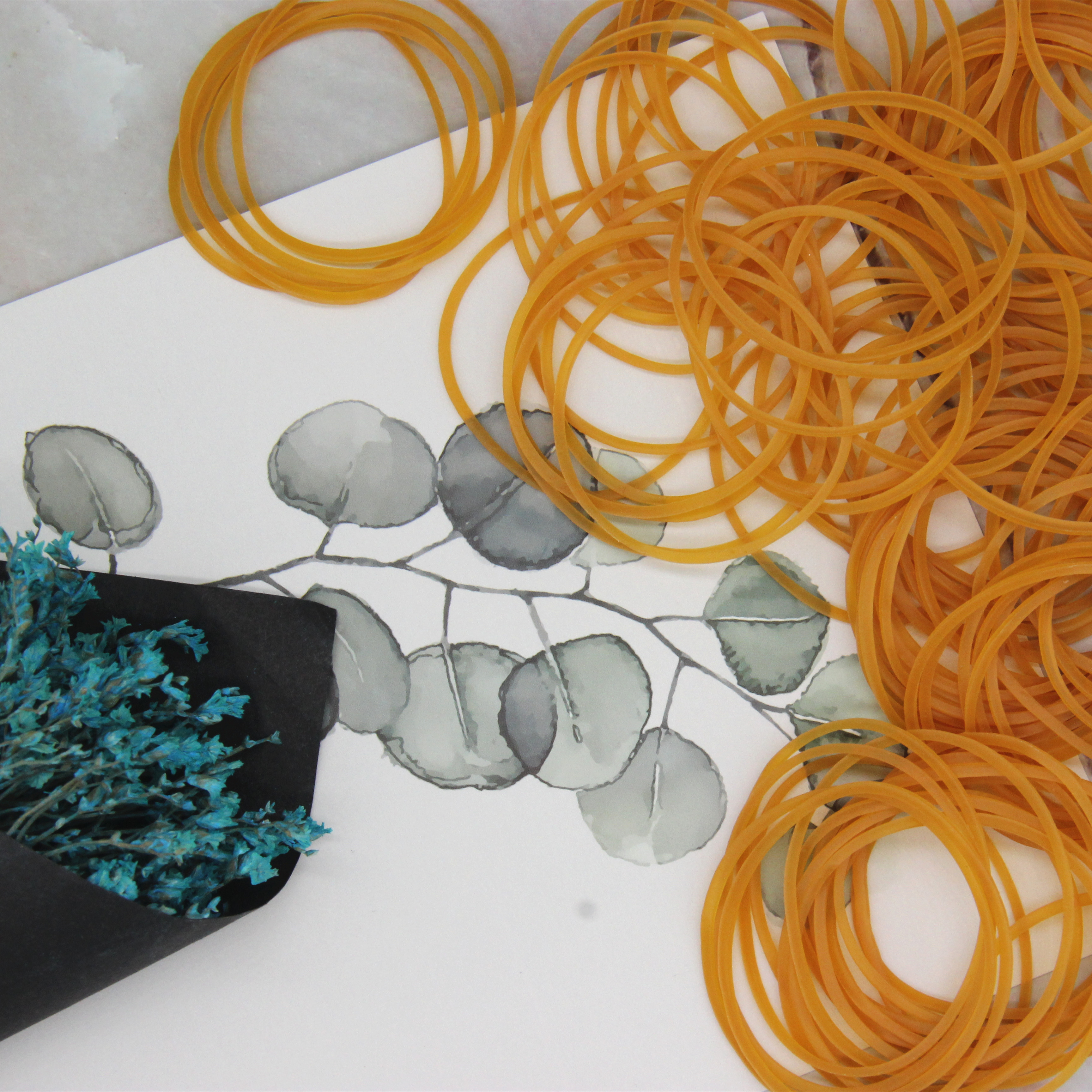 #43 Rubber bands,Clear yellow rubber bands,Elastic,Office supplies rubber bands