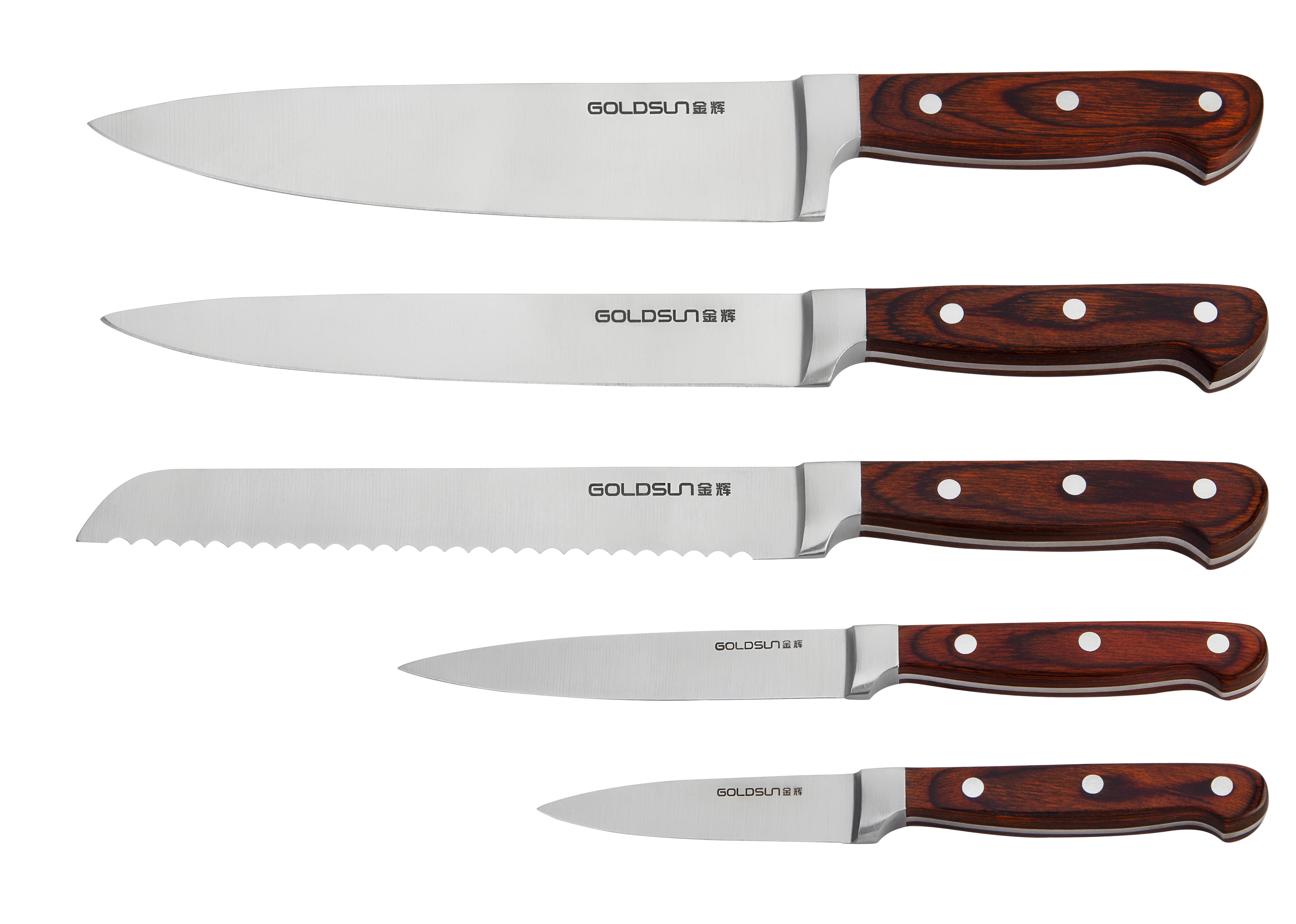 B1 puckerwood handle knife :chef's knife, santoku knife, slicing knife, bread knife, steak knife，utility knife, paring knife