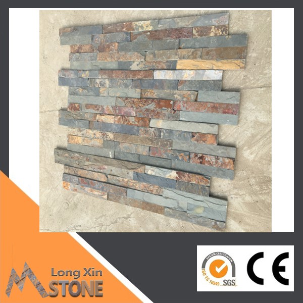 Z shape Natural flat rusty slate stone wall cladding