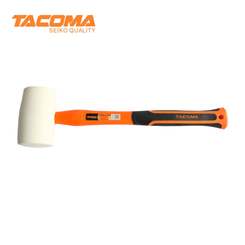White rubber mallet with fiberglass handle