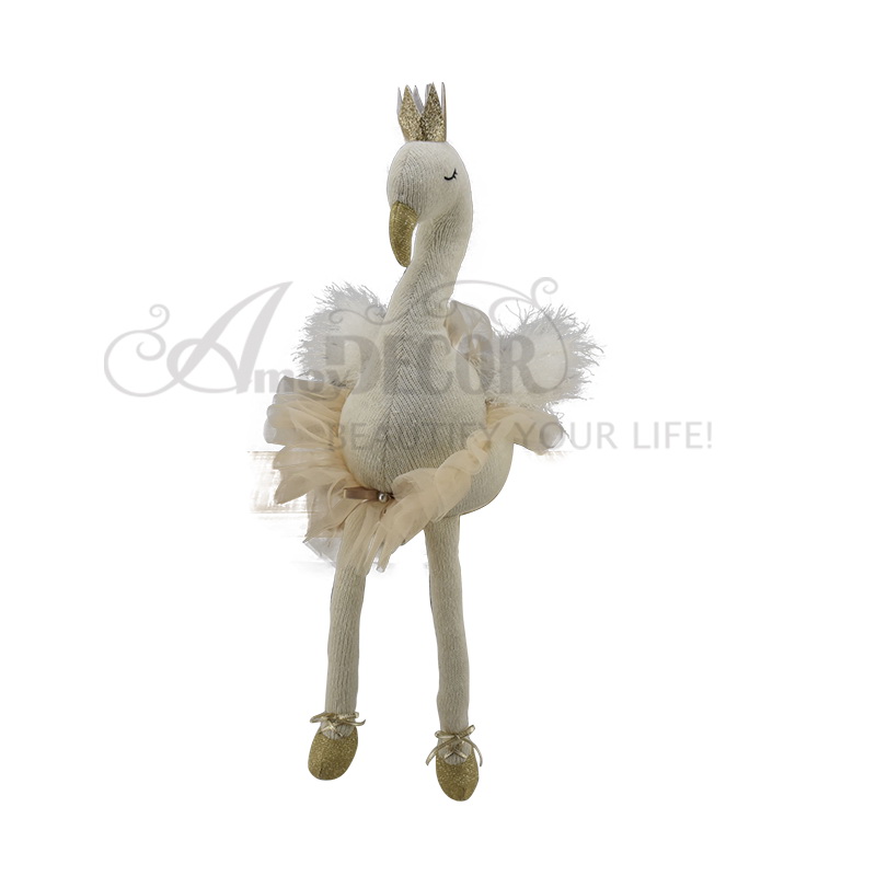 Fabric sitting smile flagmingo w/ballet skit and crown