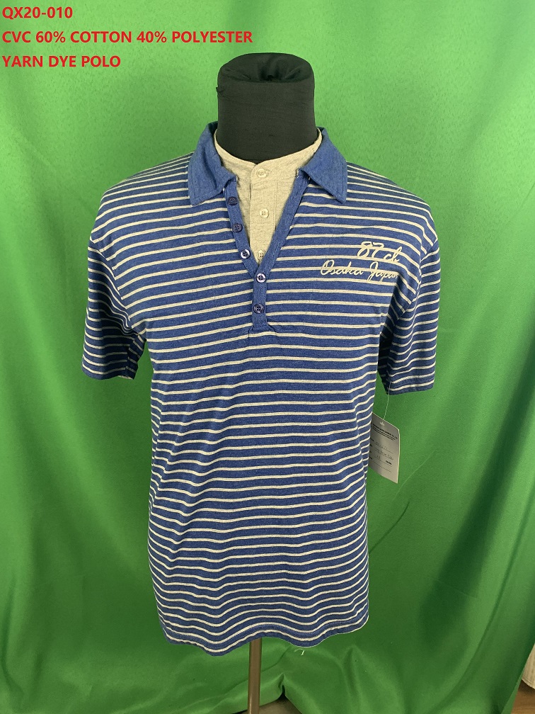 Qx20-010 Cvc Yarn Dye Polo