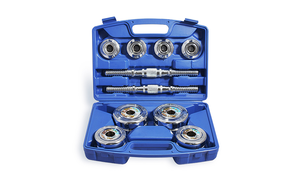 Steel dumbbell set 15KG with suitcase