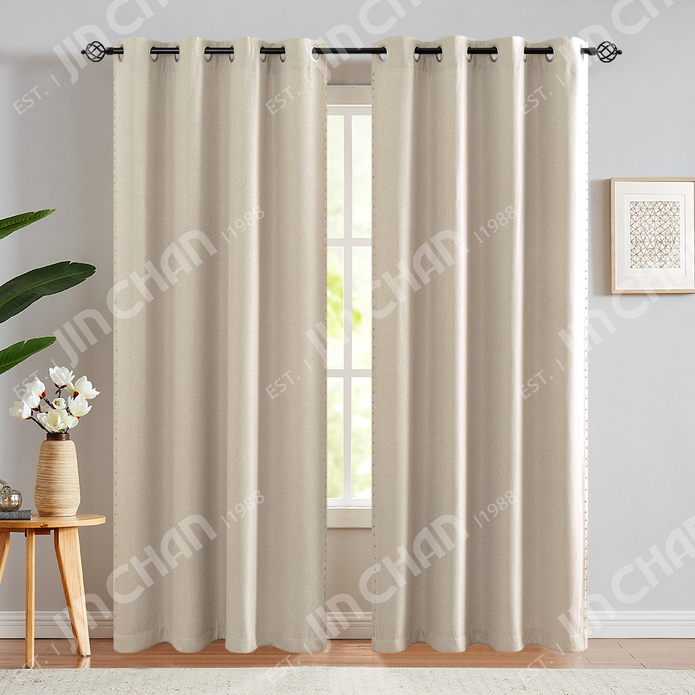Gold Bead Textured Blackout Curtains
