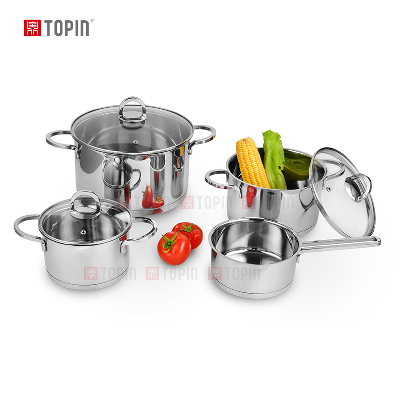 Topin stainless steel 7pcs cookware set