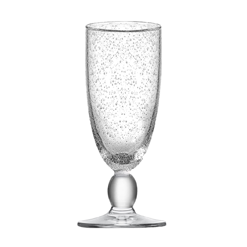 Clear Champagne Glass with Bubbles