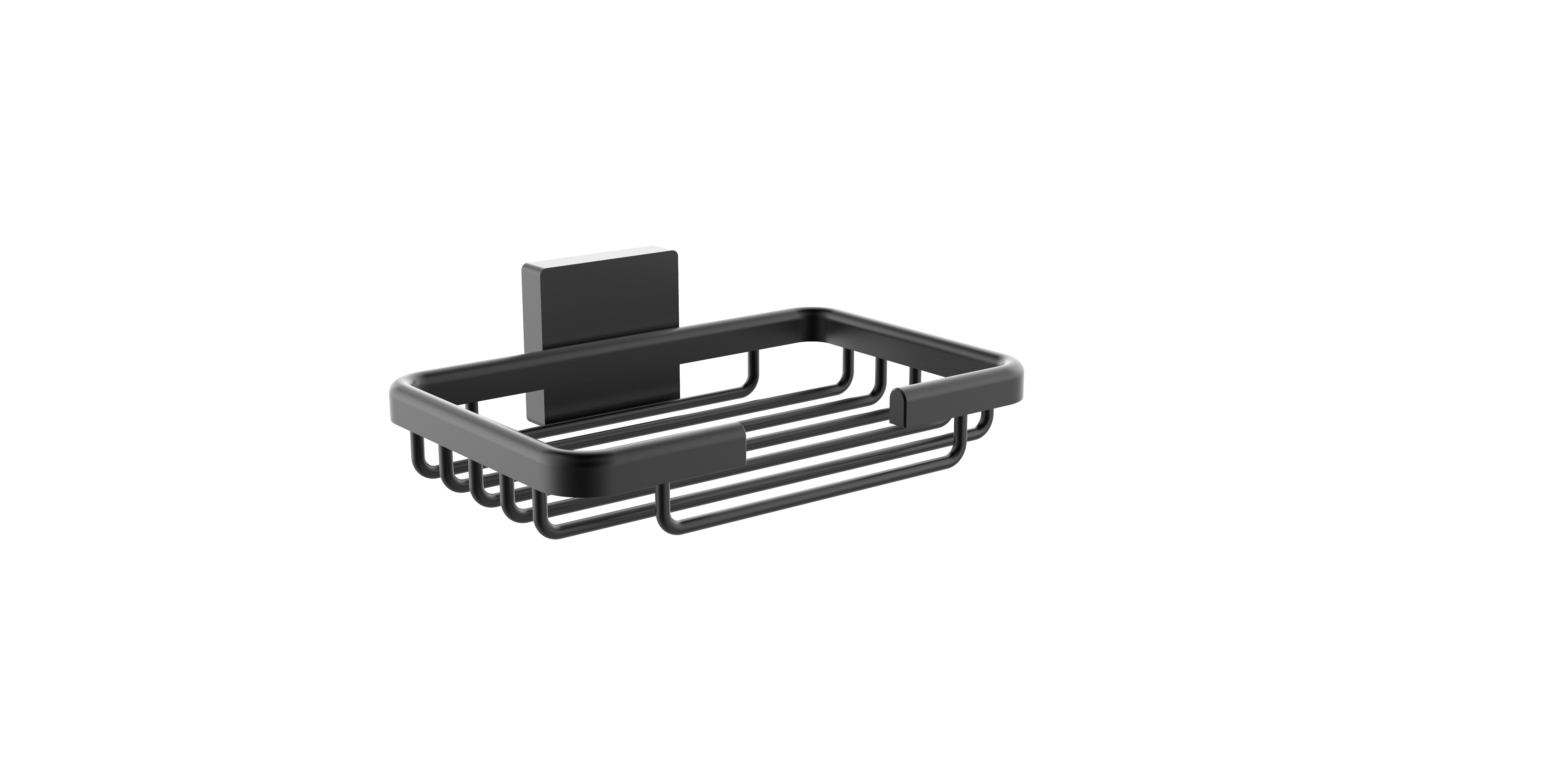 Aluminum matt black soap basket