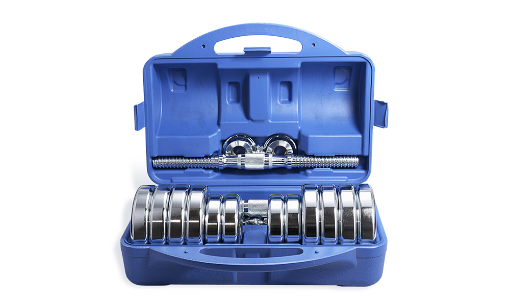 Steel dumbbell set 30KG with suitcase
