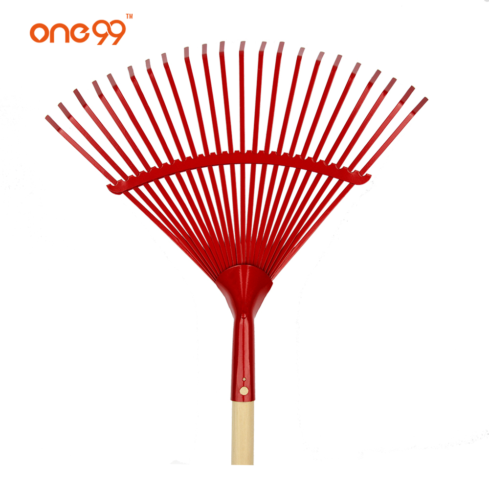 Red powder coating fan lawn 22t garden rake