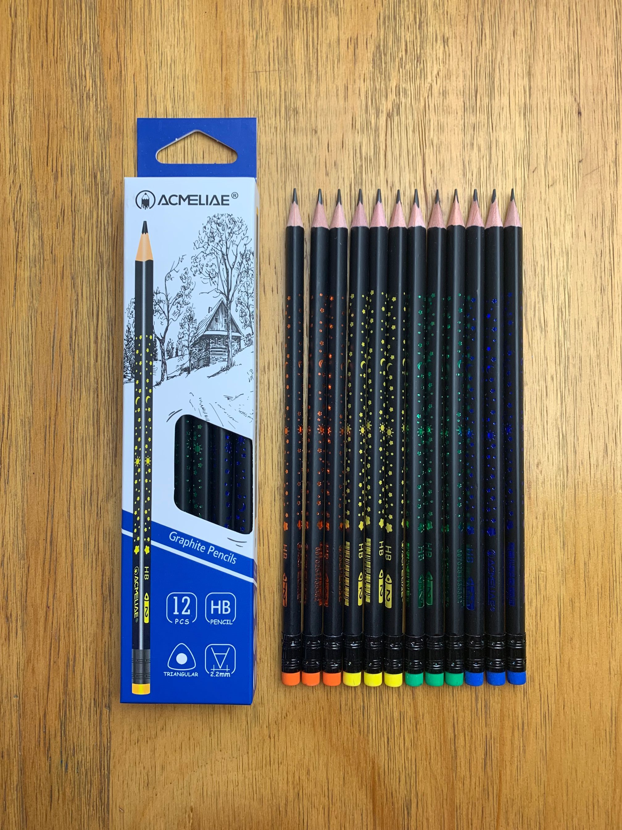 #Matt Black HB Eraser Pencil Triangular (Spot Supply)