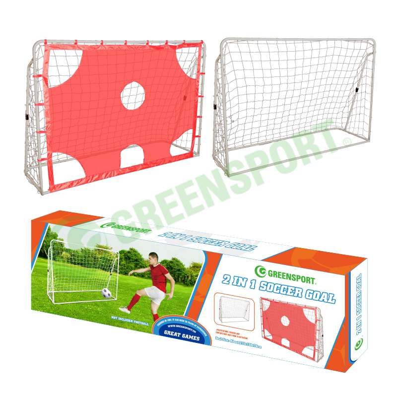 Adjustable METAL soccer goal set with target panel outdoor football training set 2 in 1