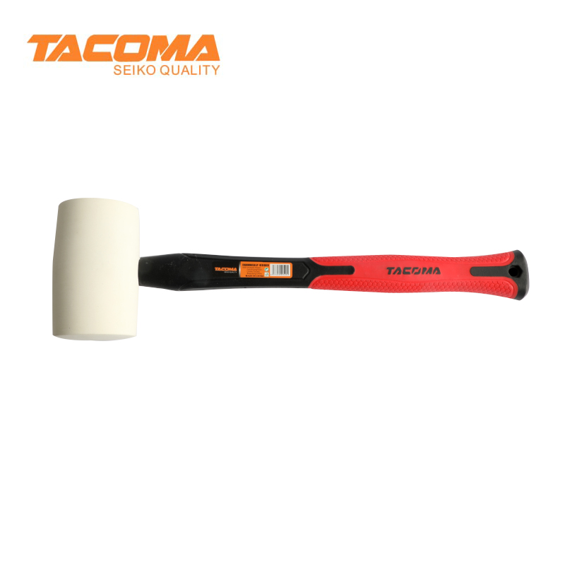 Rubber mallet with fiberglass handle（white）