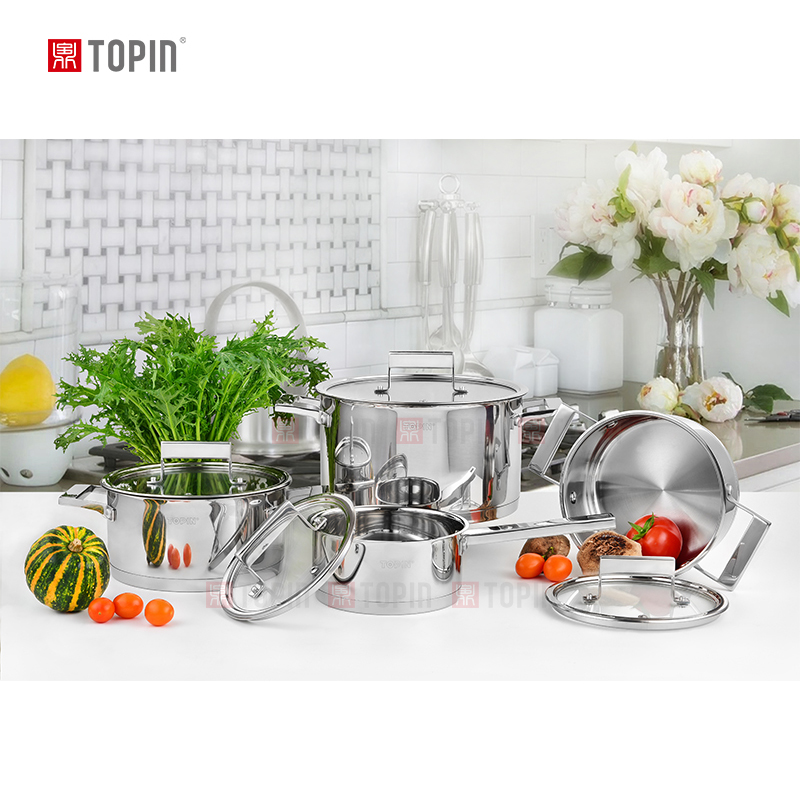 Topin stainless steel 8pcs cookware set