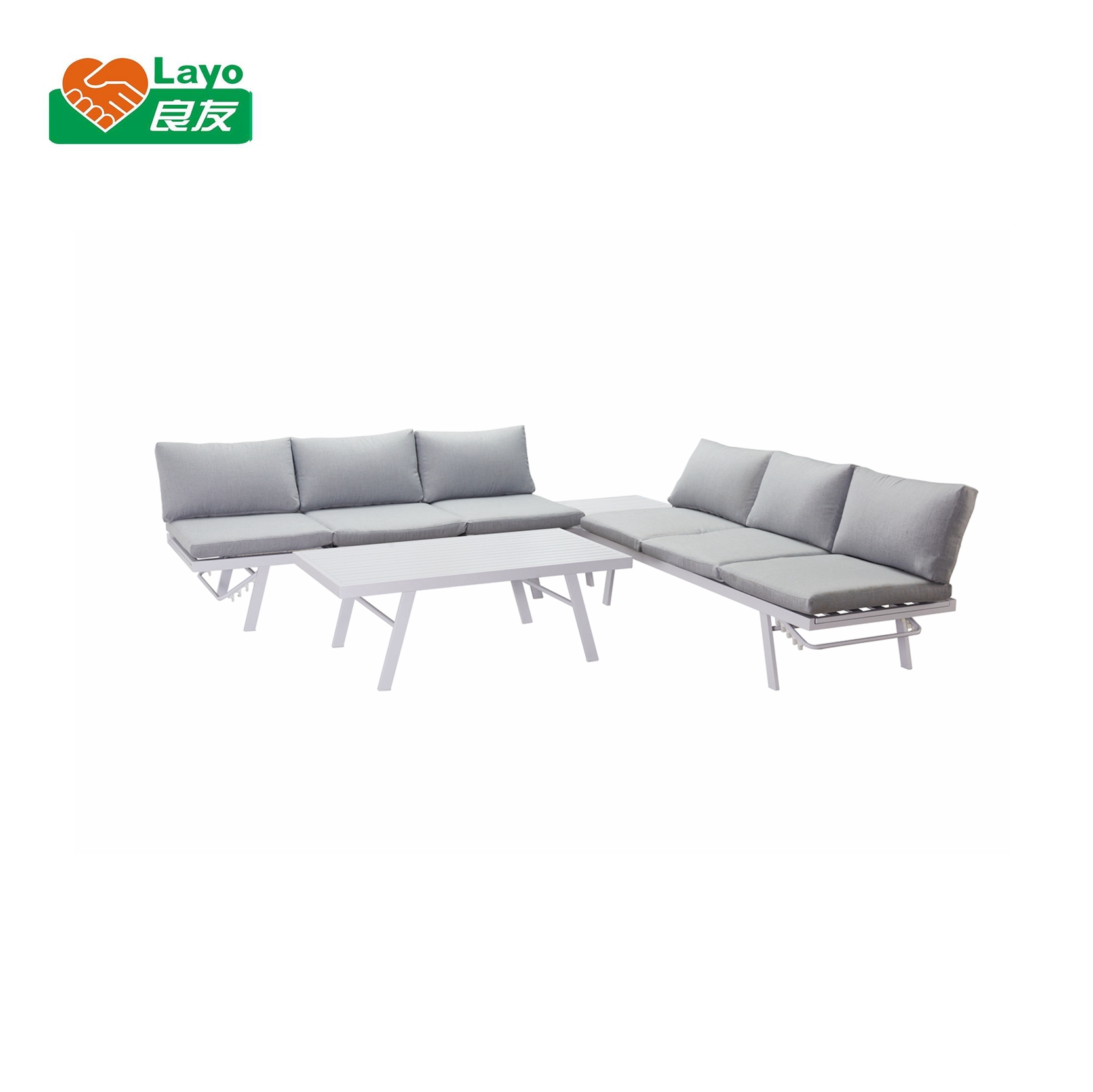 aluminium adjustable outdoor sofa set