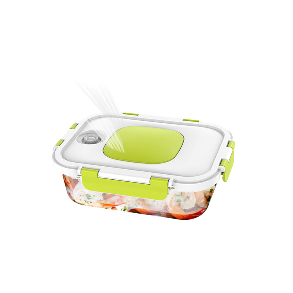 Press type Vacuum borosilicate glass lunch box fresh keeping preservation bento box