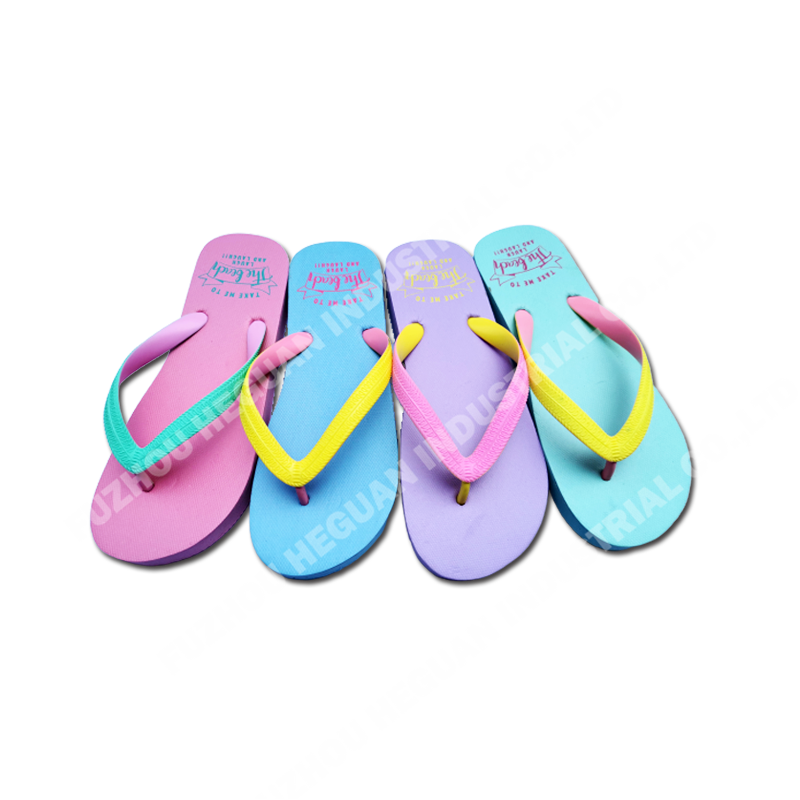 double color strap ladies printing flip flops slippers