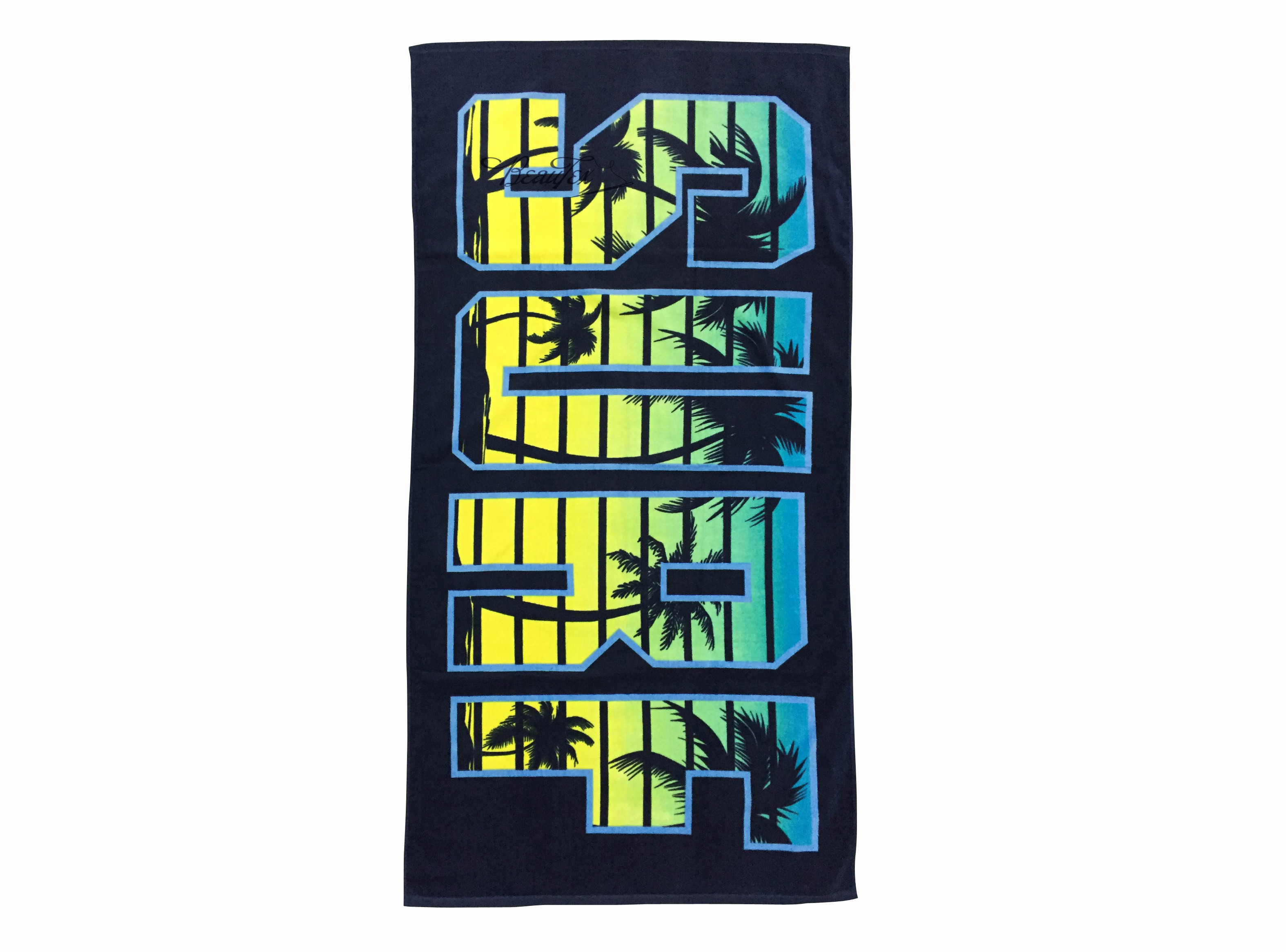 100% Cotton Velour Printed Beach Towel