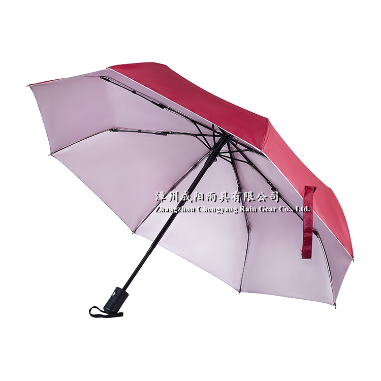 21'' x 8k 3 Fold Auto Open Close Silver Coated Polyester Windproof Umbrella