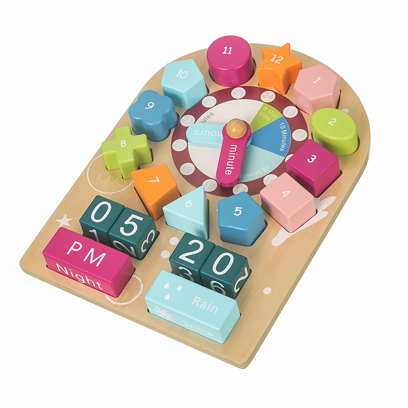 Wooden toys, baby gifts, baby toys Clock puzzle