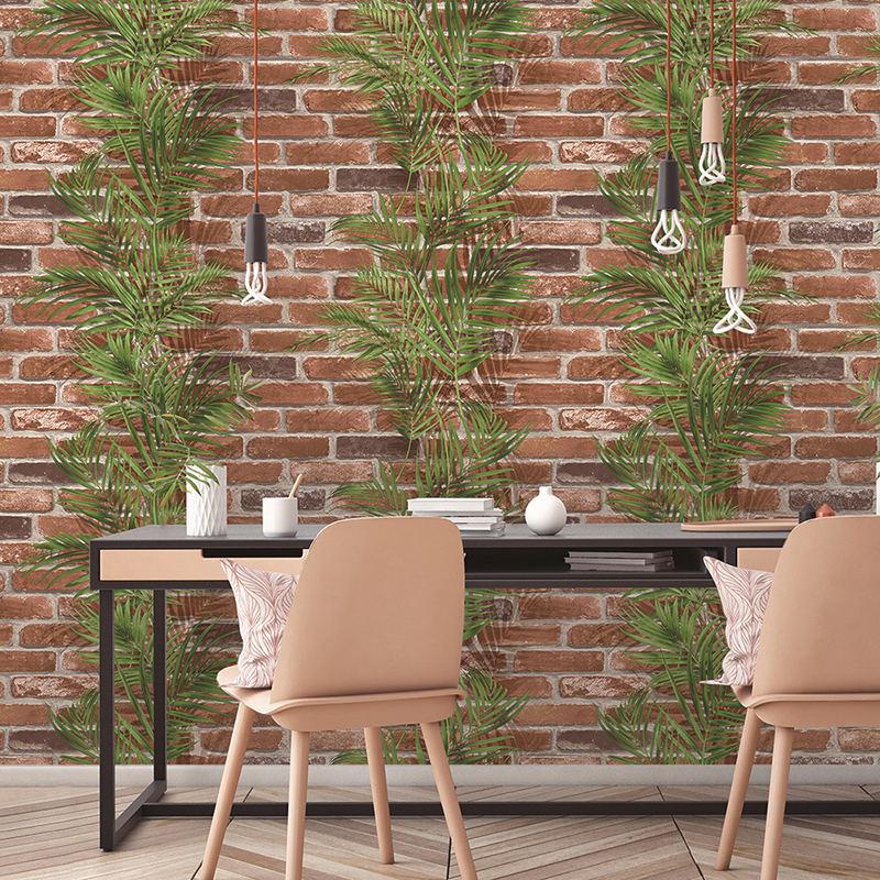 106cm 3D Brick Wallpaper Embossed PVC Wall Decor Wallpaper
