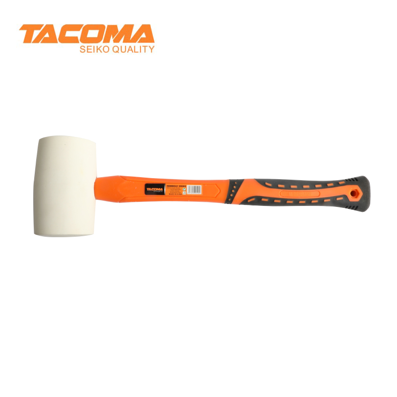 White rubber mallet with fiberglass handle