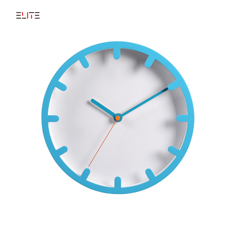 Plastic wall clock with floating hour markings