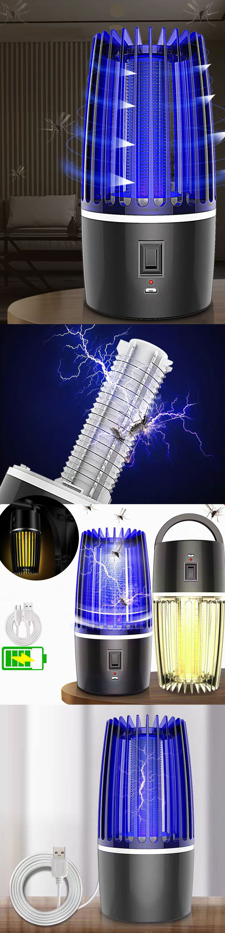 USB power Electronic Shock Mosquito Trap Lamp