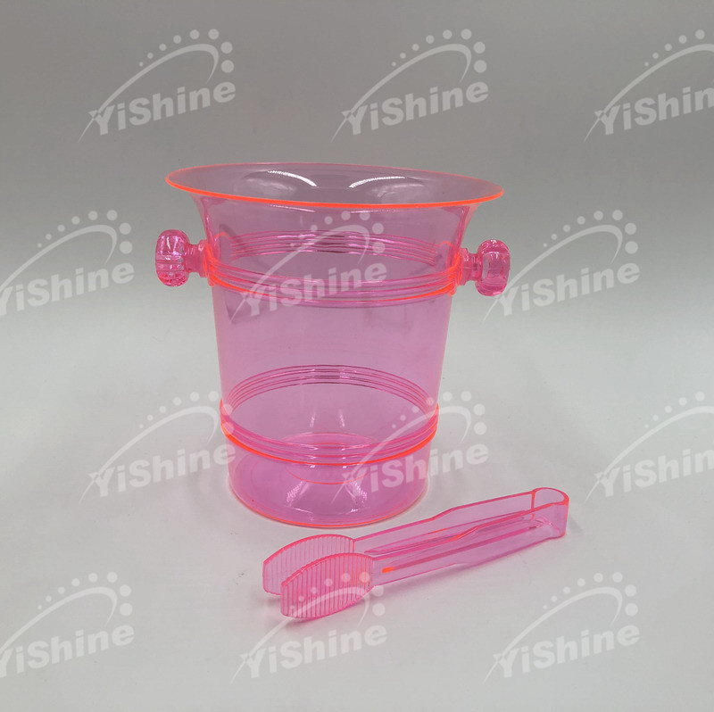 Plastic ice bucket with tong