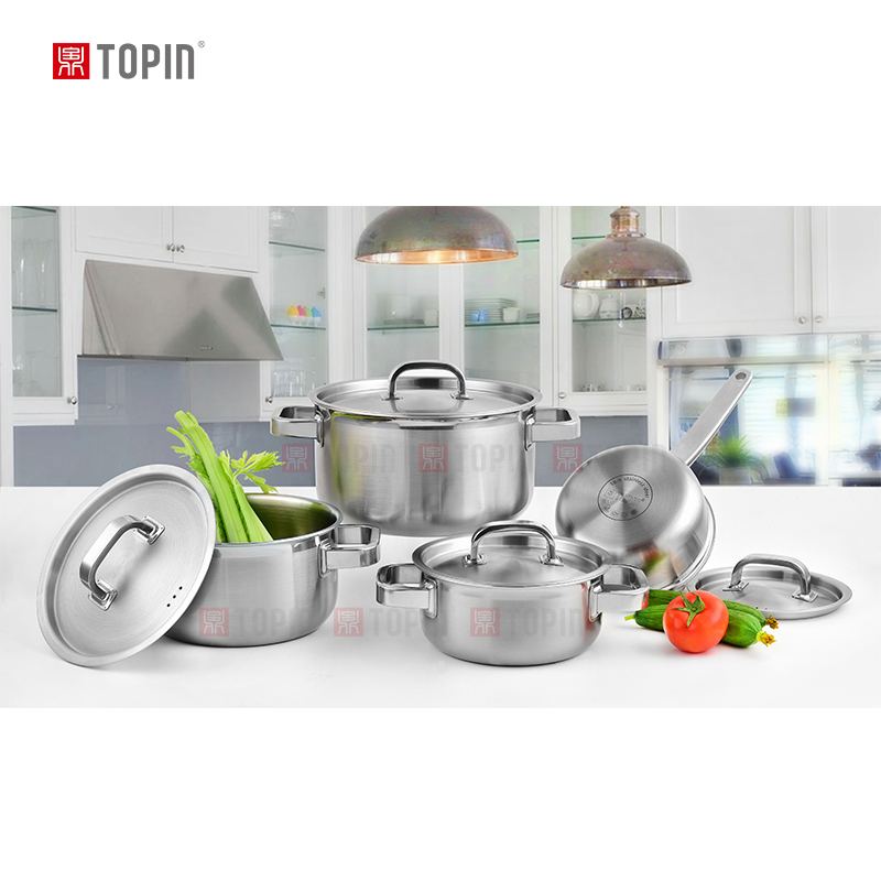 Topin tri-ply 8pcs cookware set