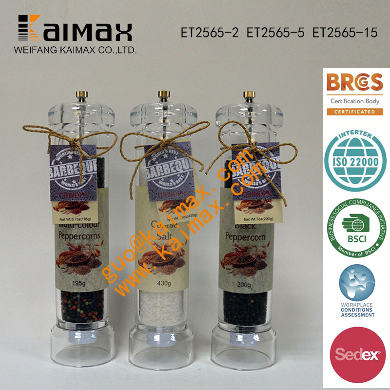 12" Acrylic Salt and Pepper Grinder
