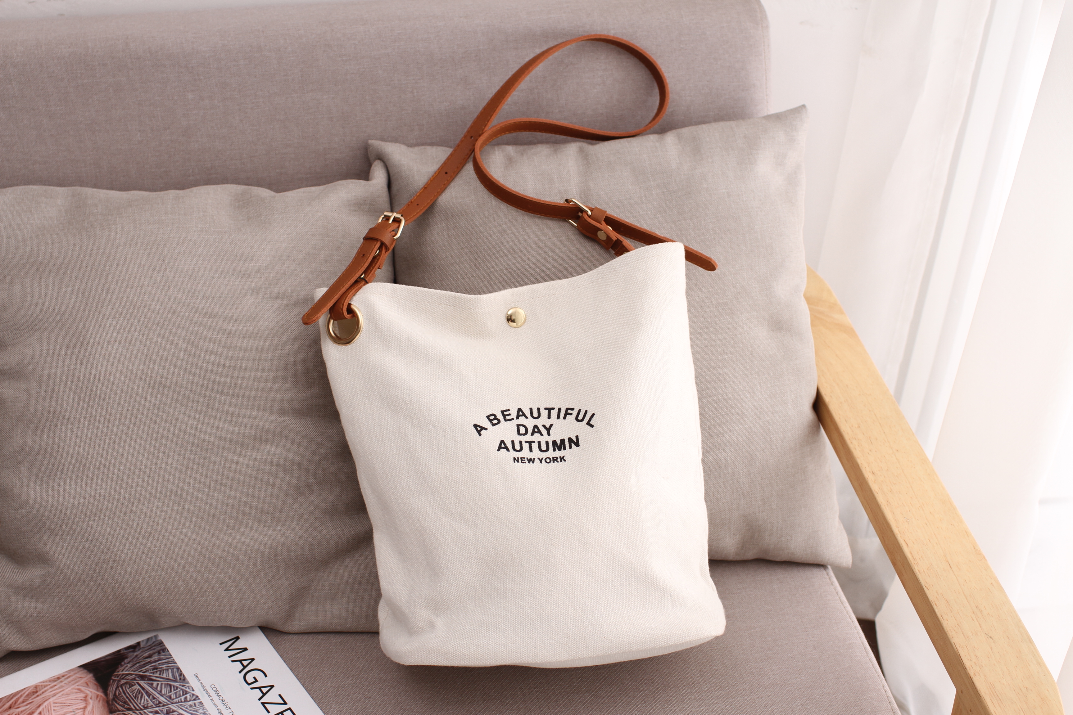 Canvas shopping bag、ladies shoulder bag