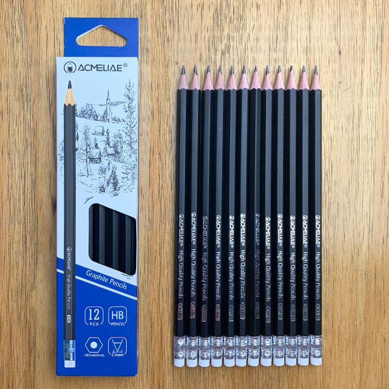 Matt Black Coating HB Eraser Pencil Hexagonal(Spot Supply)
