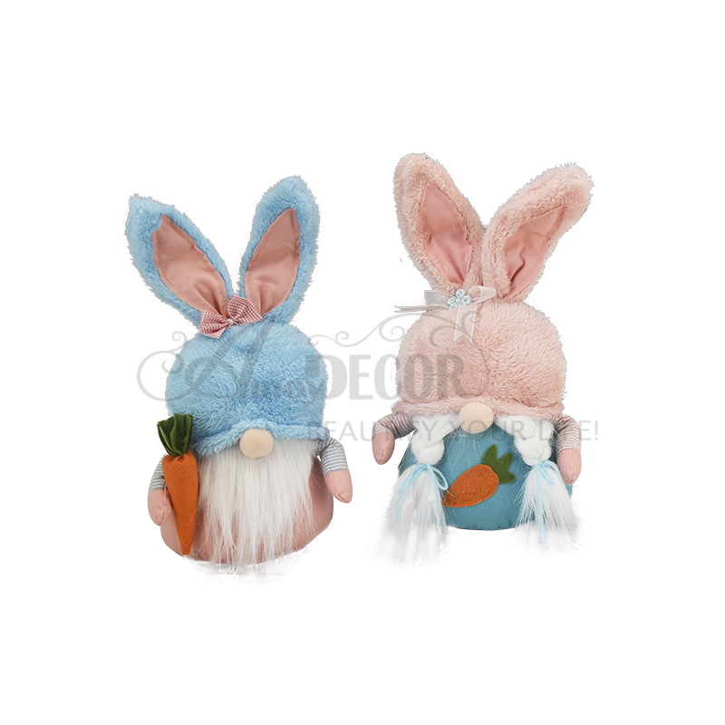 Fabric cuty gnomes rabbit blue and pink