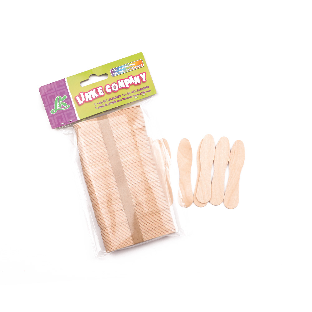 Wooden ice cream spoon