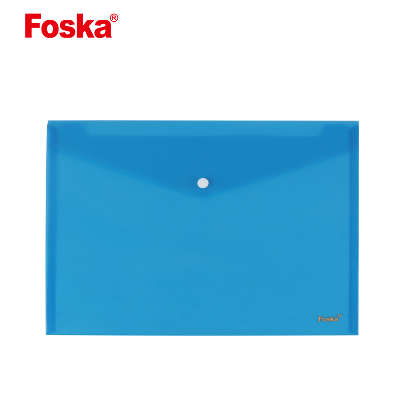 Good quality A4 transparent color Plastic buckled file pocket