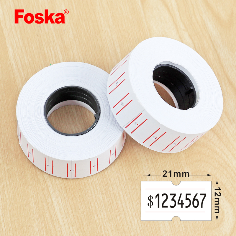 Foska Self Adhesive White Blank Price Gun Label for Supermarket