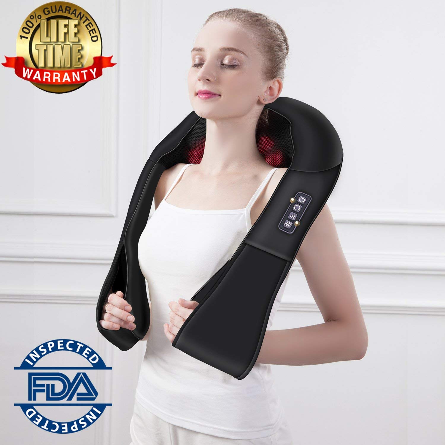 Luyao Shiatsu Neck Shoulder Back Massager Electric Massage Belt with heat