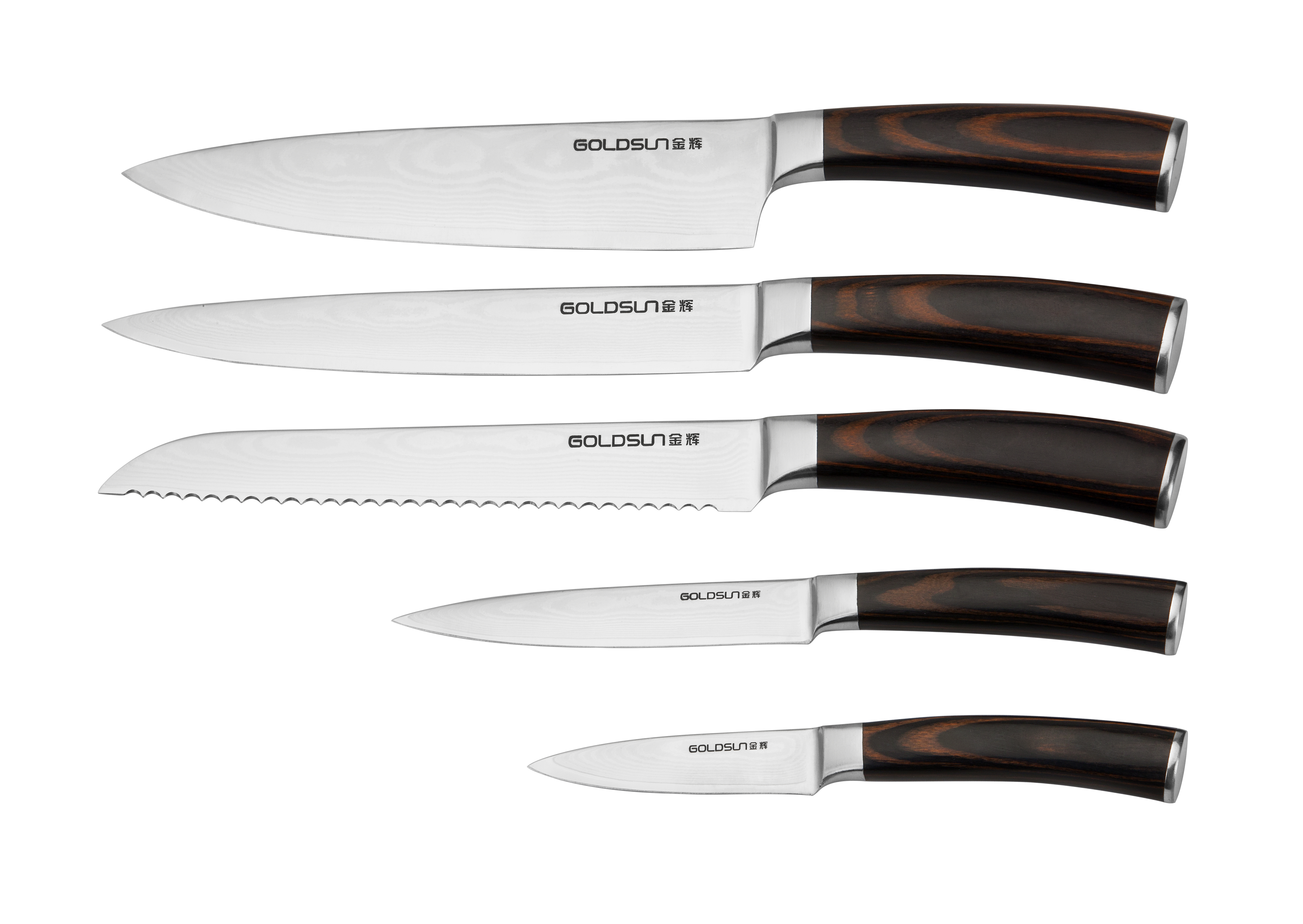 B3D Damascus steel knife :chef's knife, santoku knife, slicing knife, bread knife, steak knife，utility knife, paring knife