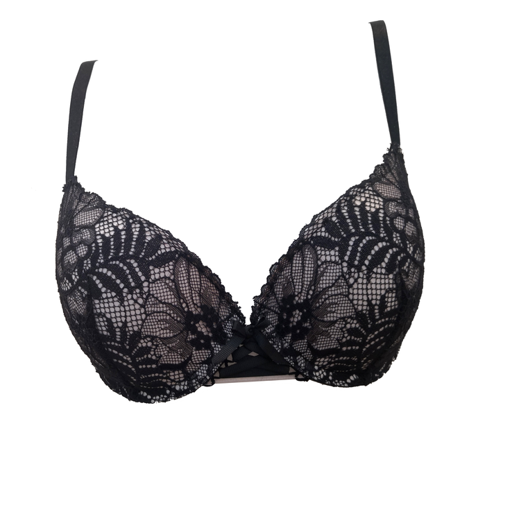 Crossing Petersham Bow Lace push-up bra
