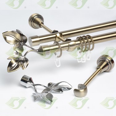 16/19mm curtain rod set,Simple style single and double curtain pole wholesale for supermarket and chain shops