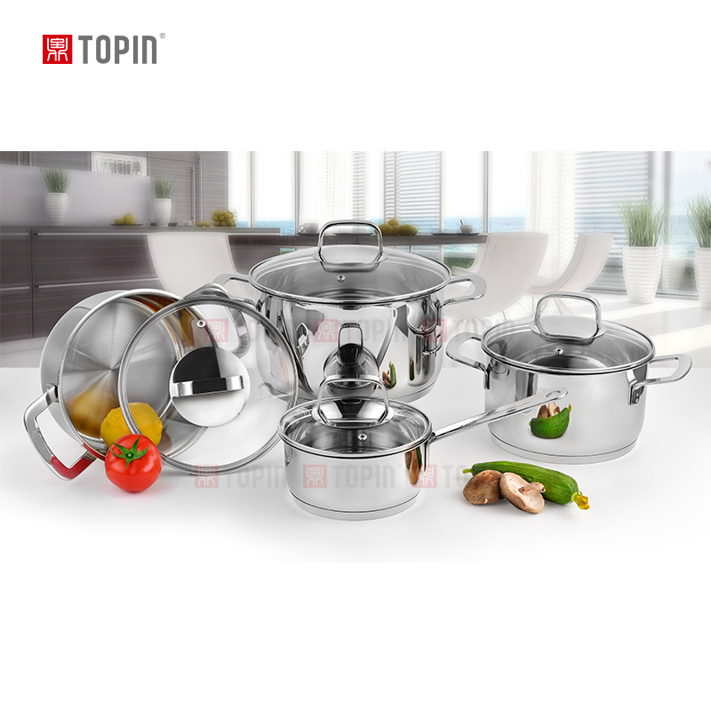 Topin stainless steel 8pcs cookware set